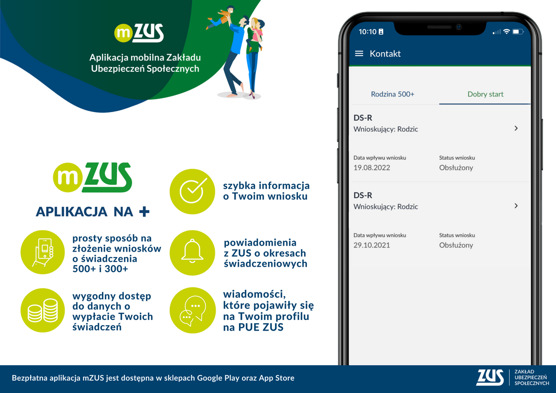 Pierwsza mobilna aplikacja ZUS. Wnioski o 300+ i 500+ można składać mobilnie