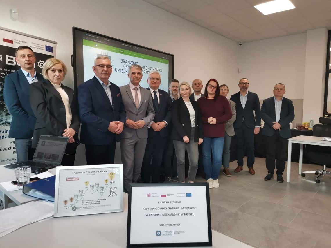 Pierwsze posiedzenie Rady Branżowego Centrum Umiejętności w dziedzinie mechatroniki w Brzesku
