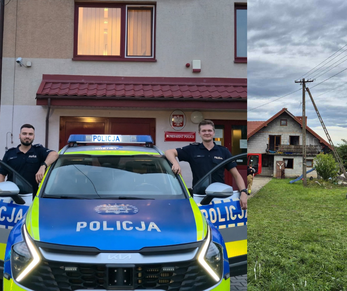 Policjanci z Czchowa uratowali mężczyznę z pożaru