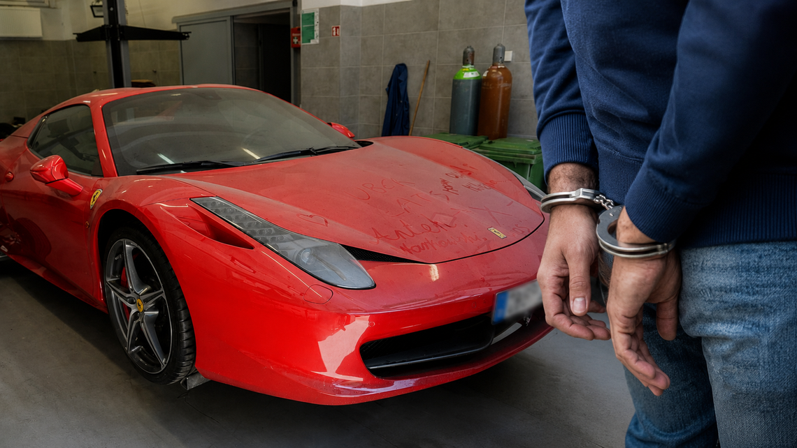 Policjanci zatrzymali jednego z głównych liderów mafii wnuczkowej. Zabezpieczono Ferrari warte ponad milion złotych Policjanci zatrzymali jednego z głównych liderów mafii wnuczkowej. Zabezpieczono Ferrari warte ponad milion złotych