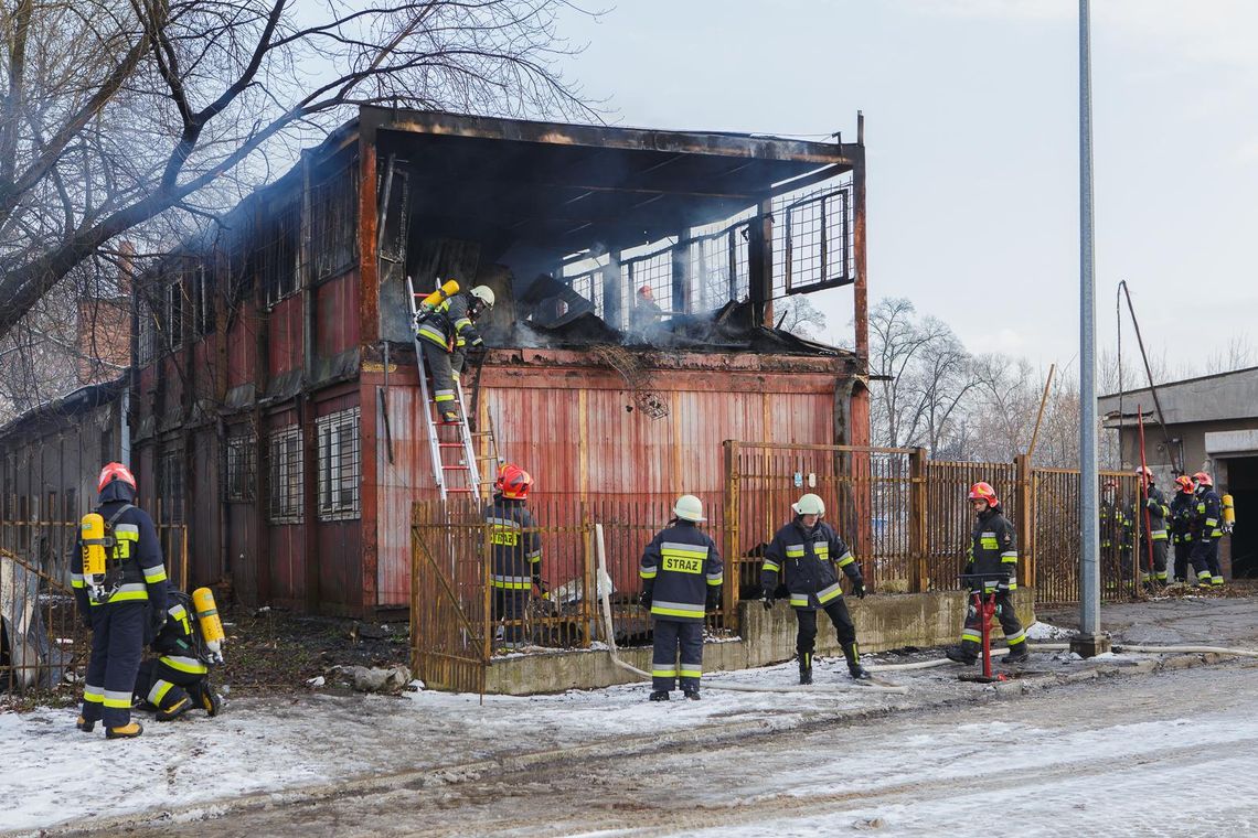 Pożar baraków w Tarnowie