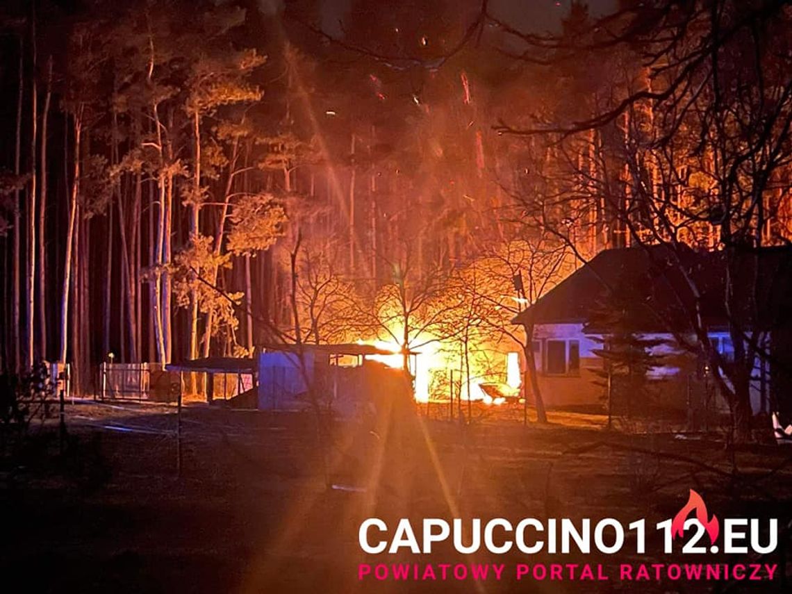 Pożar budynku gospodarczego i lasu w Borzęcinie. Doszło do wybuchu butli