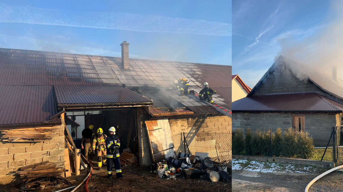 Pożar budynku gospodarczego w Gnojniku