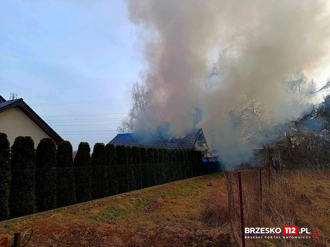 Pożar budynku gospodarczego w Maszkienicach