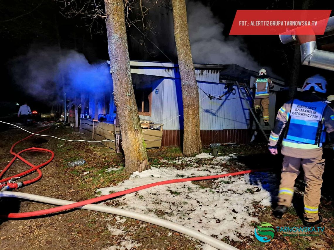 Pożar domku letniskowego w powiecie tarnowskim