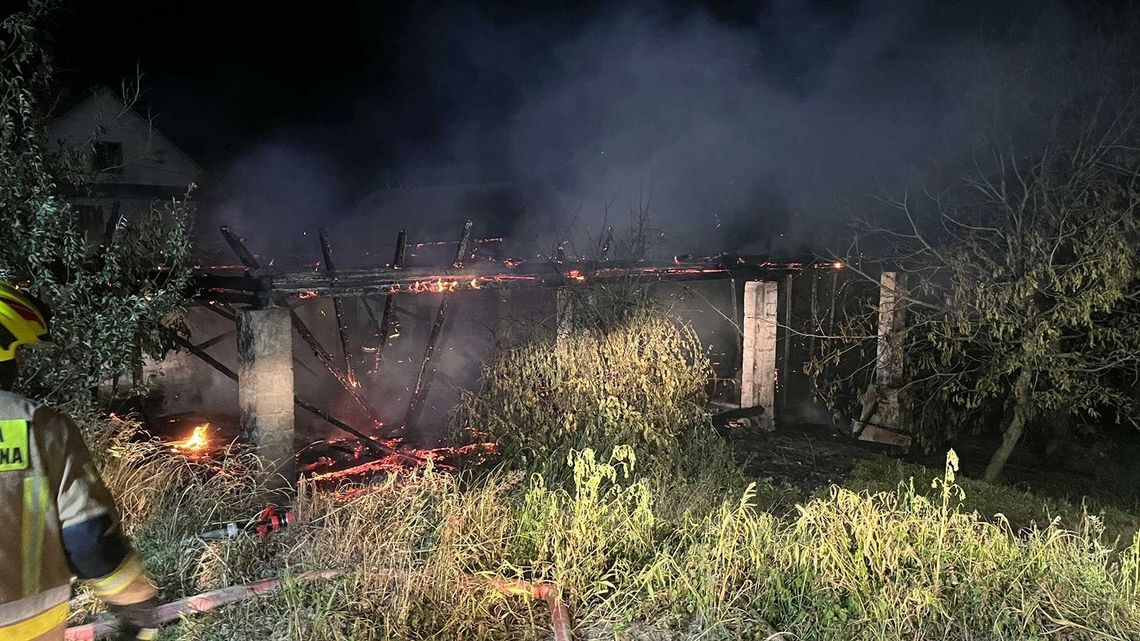 Pożar stodoły w Siekierczynie koło Ciężkowic