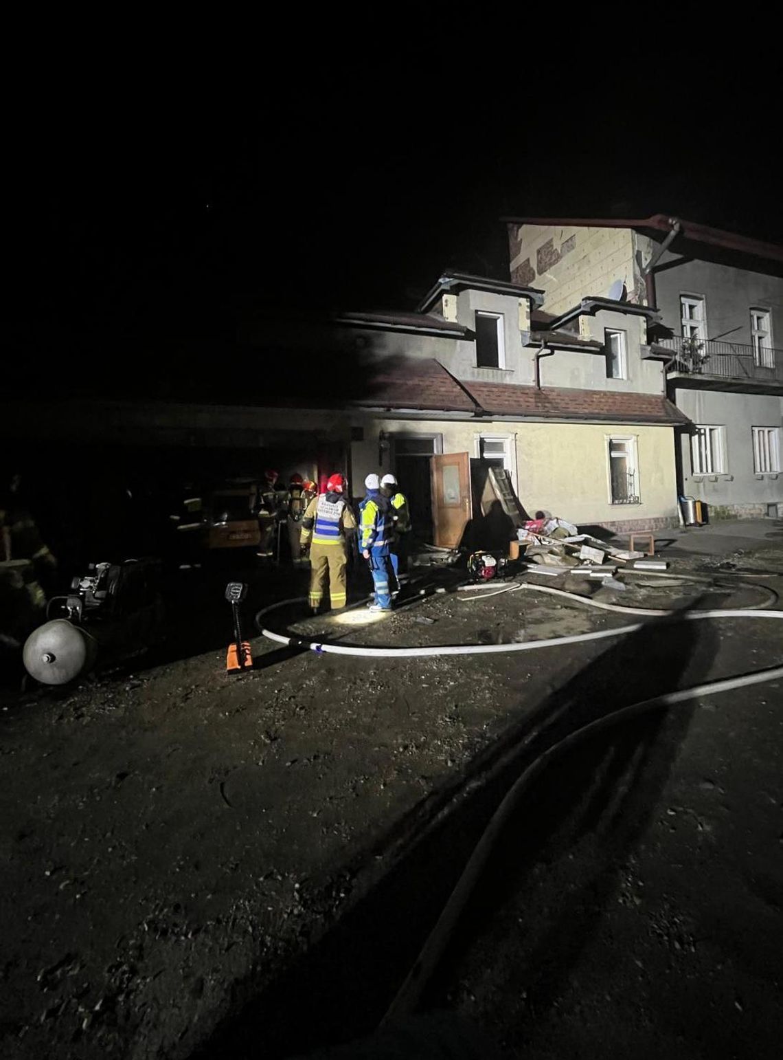 Pożar warsztatu na ul. Konarskiego w Tarnowie