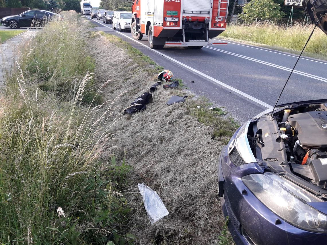 Ranny motocyklista trafił do szpitala po wypadku w Lisiej Górze