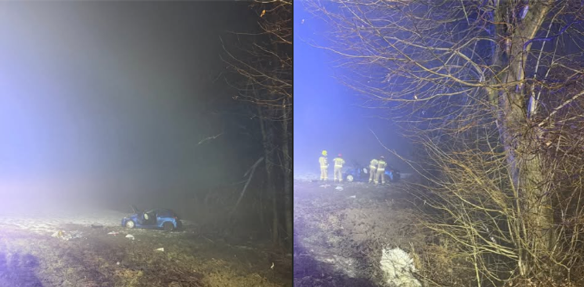 Samochód dachował w powiecie dębickim. Służby interweniowały w Łękach Dolnych