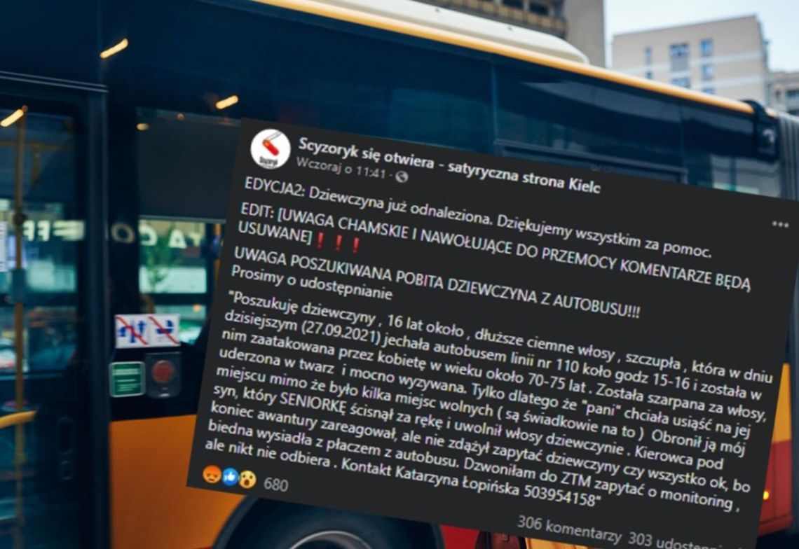 Seniorka pobiła nastolatkę w miejskim autobusie