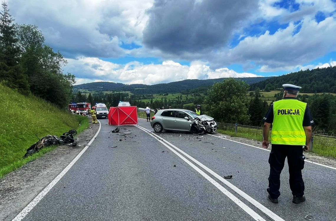 Śmiertelny wypadek drogowy w Lubomierzu. Zginęła 51-letnia motocyklistka, emerytowana policjantka