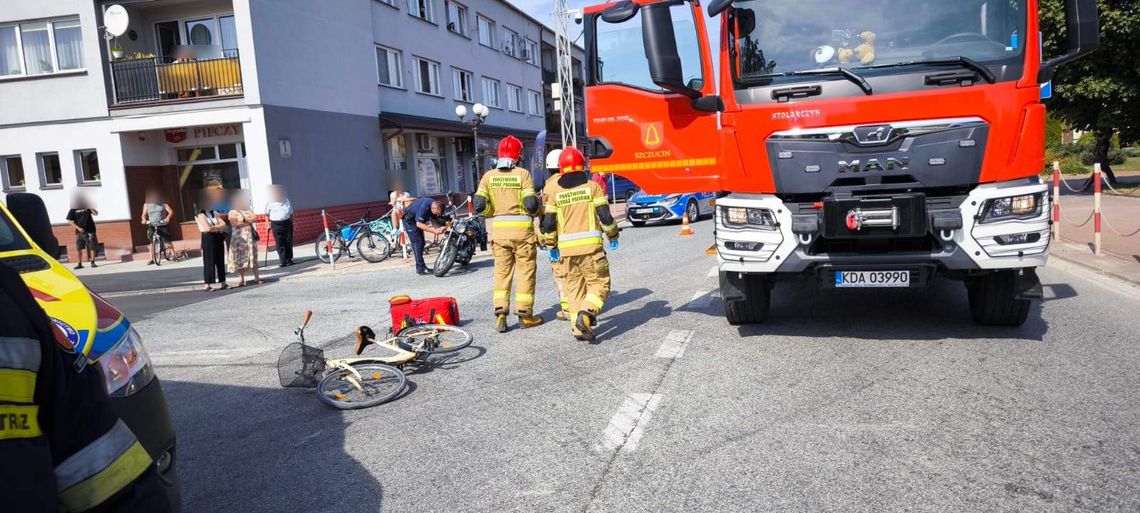 Szczucin. Zderzenie roweru i motocykla na drodze krajowej