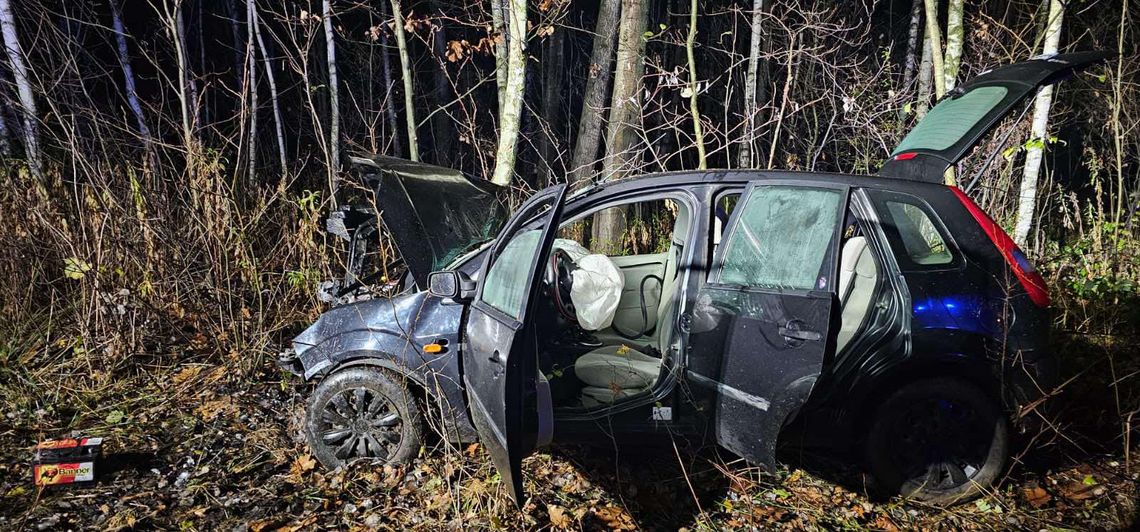 Wypadek między Luszowicami a Smykowem. Kierowca zniknął z miejsca zdarzenia