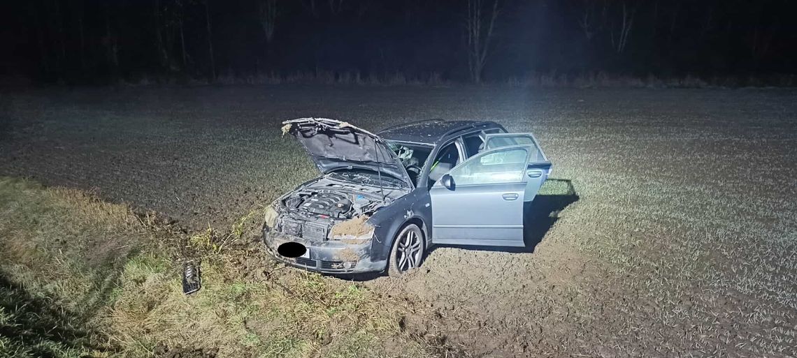 Wypadek samochodu osobowego na DW982 w Słupcu. Jedna osoba została poszkodowana