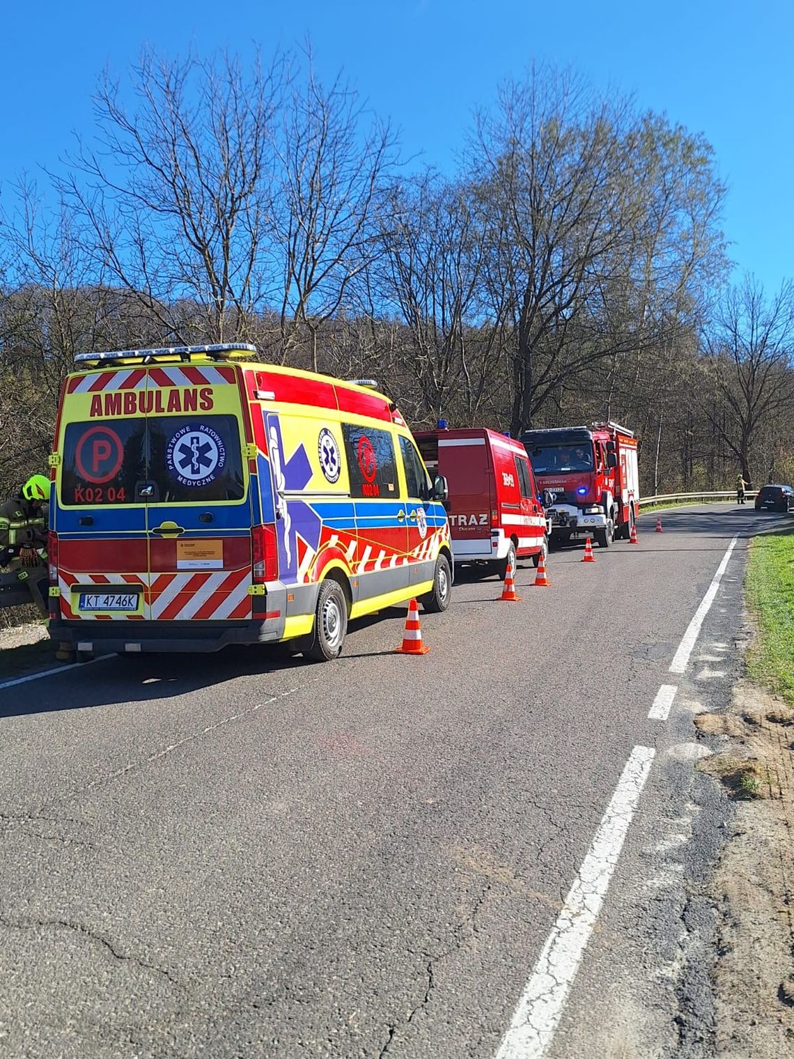 Wypadek w Rychwałdzie. Poszkodowany motocyklista