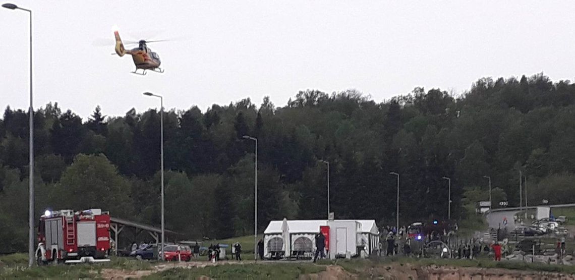 Wypadek w "Skamieniałym Mieście" w Ciężkowicach. Lądował helikopter LPR