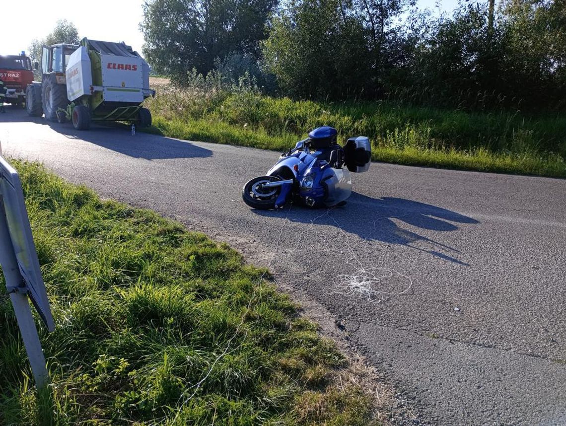 Wypadek z udziałem motocykla w Bolesławiu