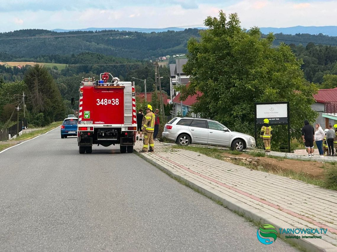 Zderzenie dwóch samochodów w Siedlcach. Jedno z aut wypadło z drogi i spadło ze skarpy Zderzenie dwóch samochodów w Siedlcach. Jedno z aut wypadło z drogi i spadło ze skarpy
