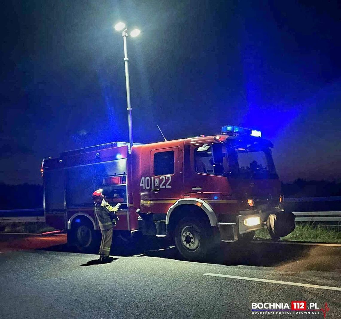 Zderzenie samochodów na autostradzie A4 pod Bochnią