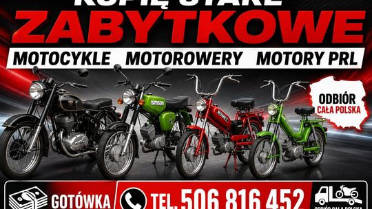 KUPIĘ STARE ZABYTKOWE MOTOCYKLE MOTOROWERY MOTORY PRL!