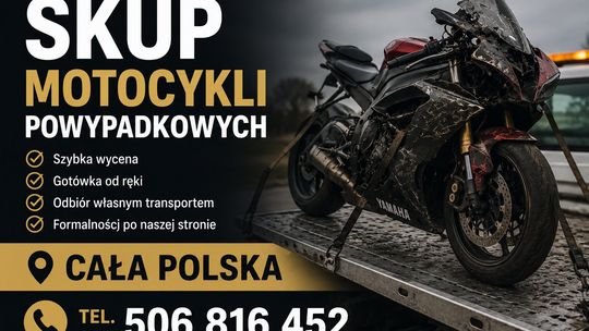 SKUP MOTOCYKLI POWYPADKOWYCH ROZBITYCH PO WYPADKU USZKODZONYCH