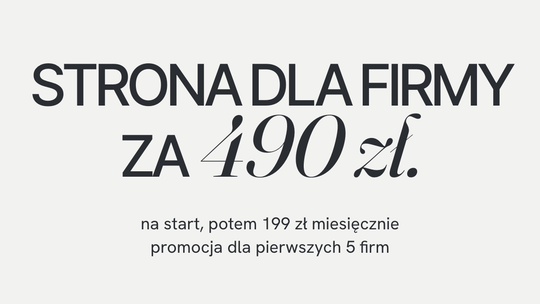 Strona internetowa dla firmy za 490 zł na start