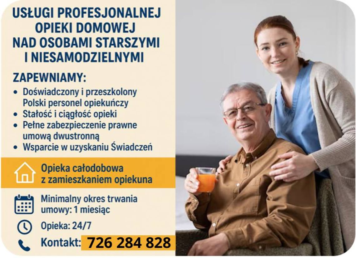 Opieka Seniora z Zamieszkaniem 24h - Zamów Opiekunkę Tarnów Cała MAŁOPOLSKA/Opiekunka 24h