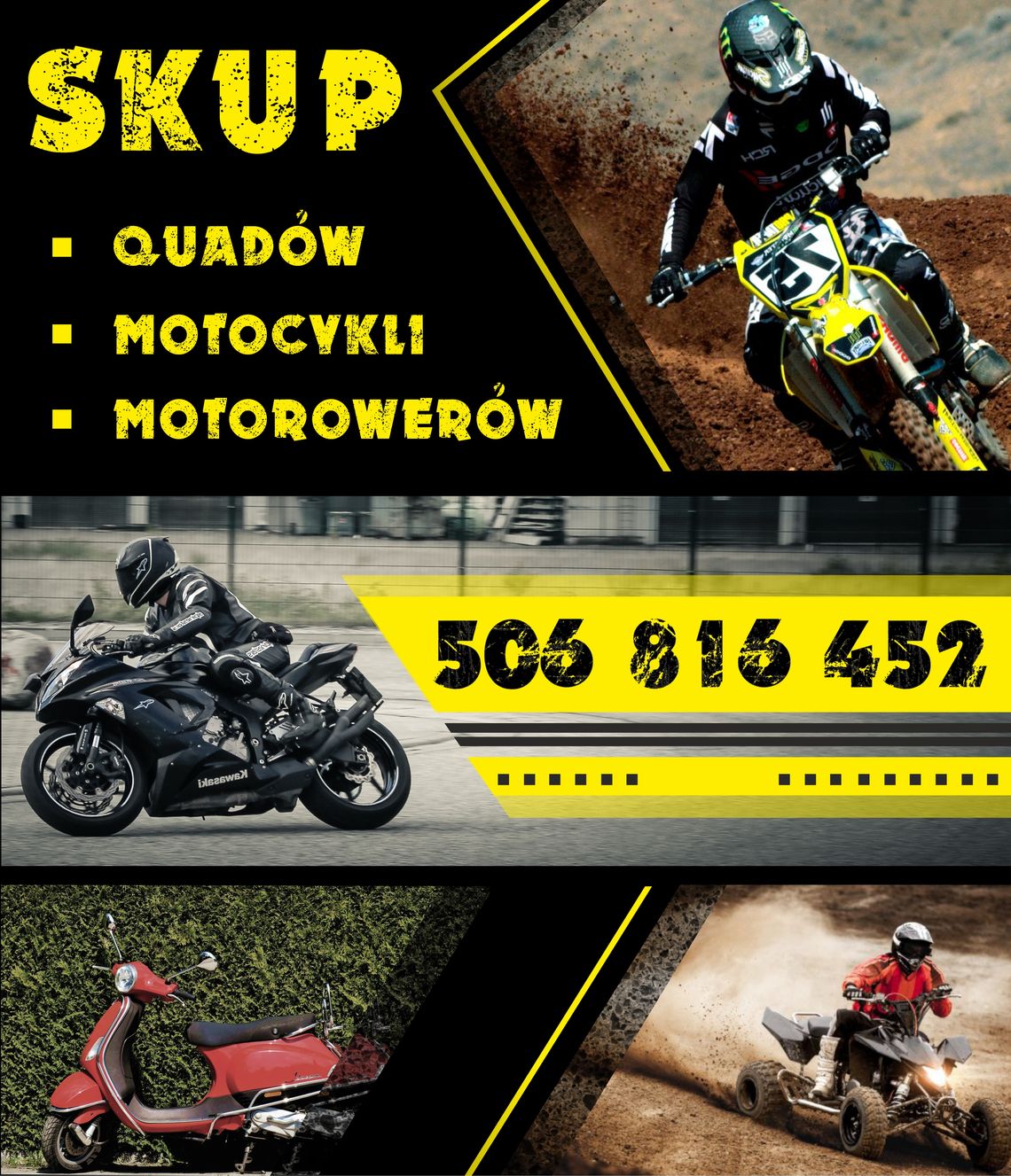 SKUP MOTOCYKLI MOTOROWERÓW SKUTERÓW QUADÓW