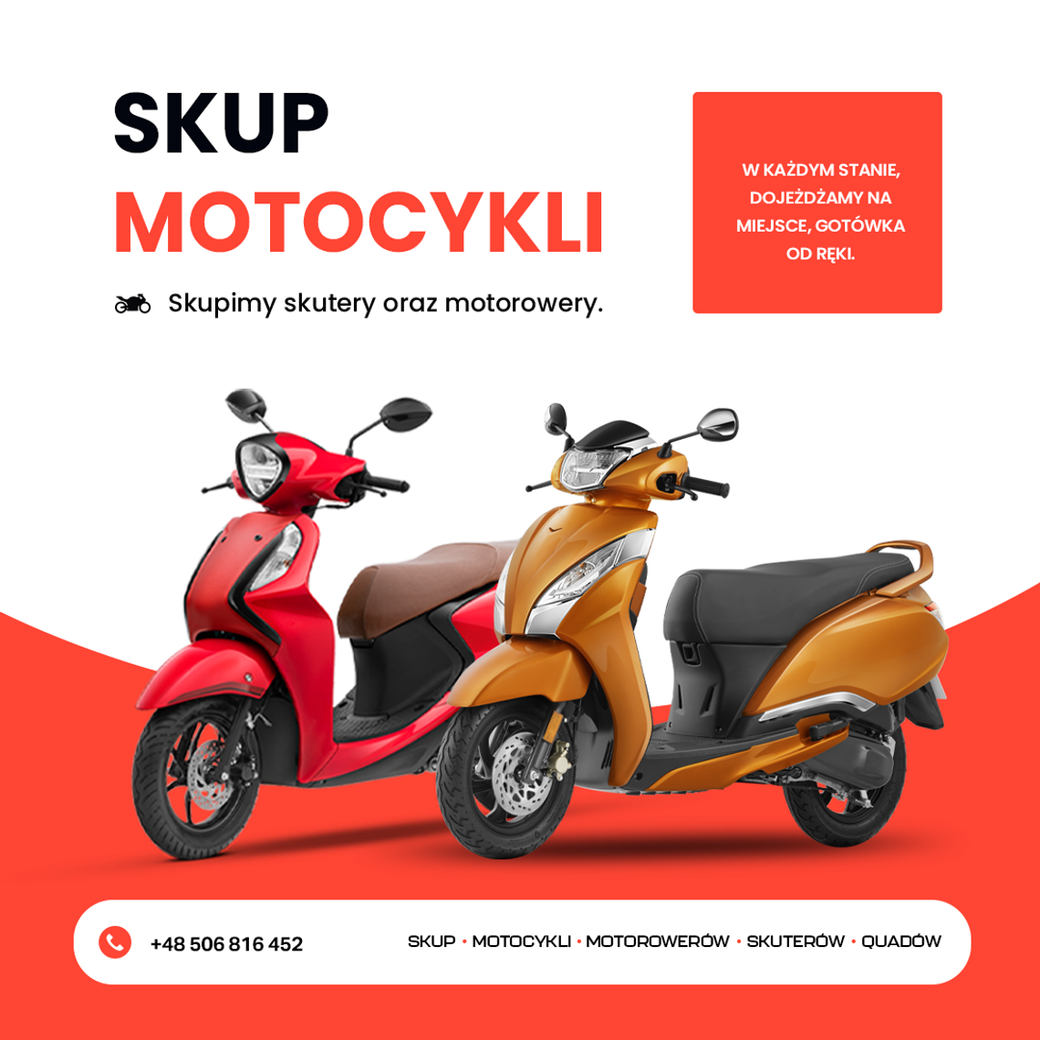 SKUP MOTOCYKLI MOTOROWERÓW SKUTERÓW QUADÓW ATV