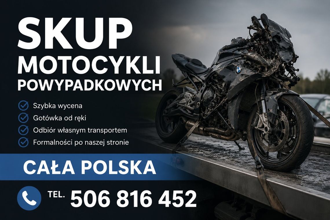 SKUP MOTOCYKLI POWYPADKOWYCH PO WYPADKU ROZBITYCH USZKODZONYCH SKUP MOTOCYKLI POWYPADKOWYCH PO WYPADKU ROZBITYCH USZKODZONYCH