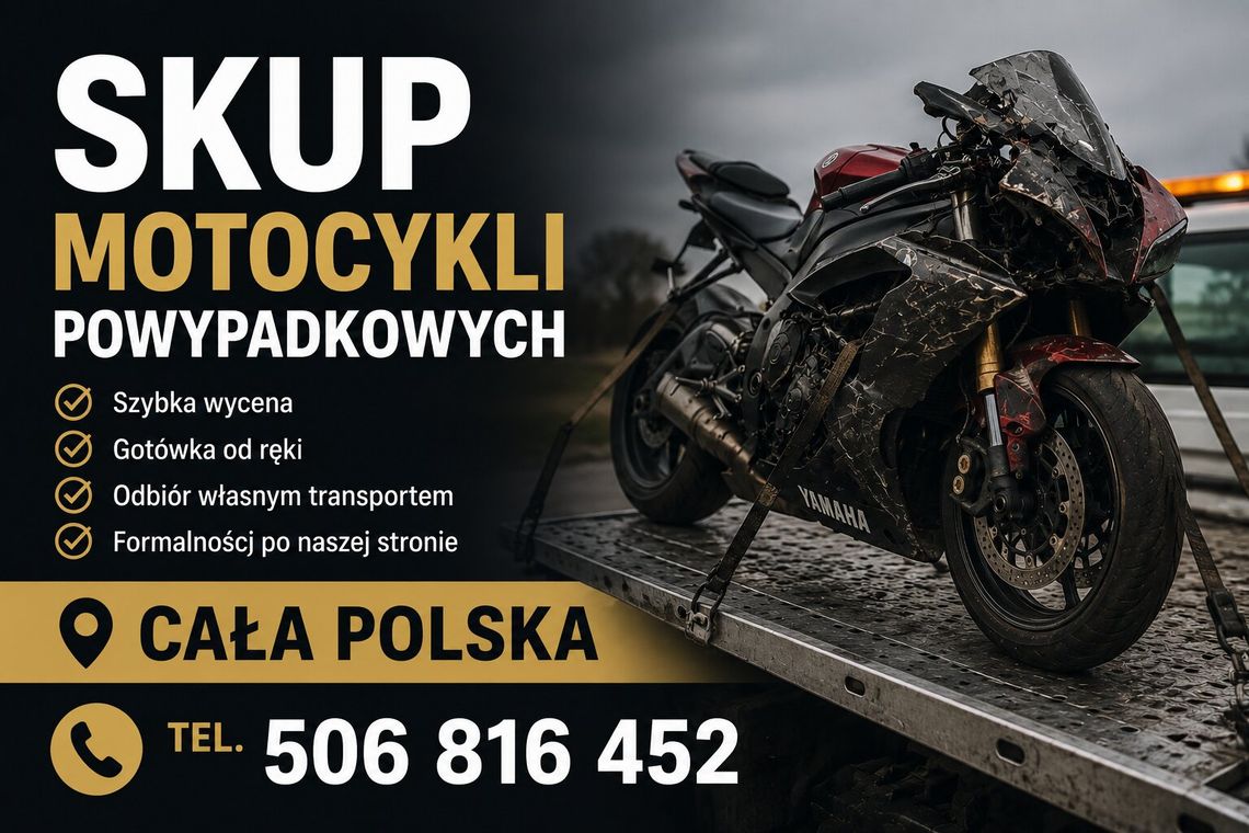 SKUP MOTOCYKLI POWYPADKOWYCH ROZBITYCH PO WYPADKU USZKODZONYCH SKUP MOTOCYKLI POWYPADKOWYCH ROZBITYCH PO WYPADKU USZKODZONYCH