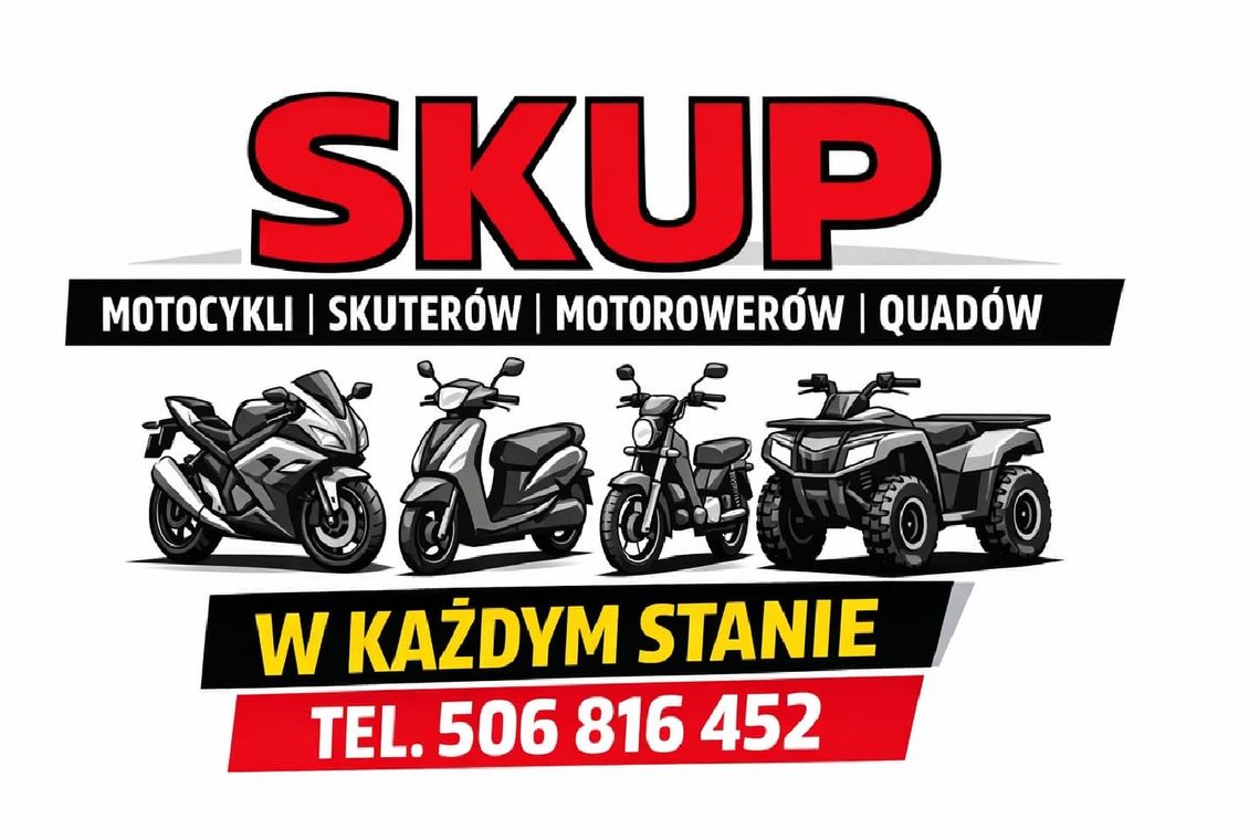SKUP MOTOCYKLI SKUTERÓW MOTOROWERÓW QUADÓW