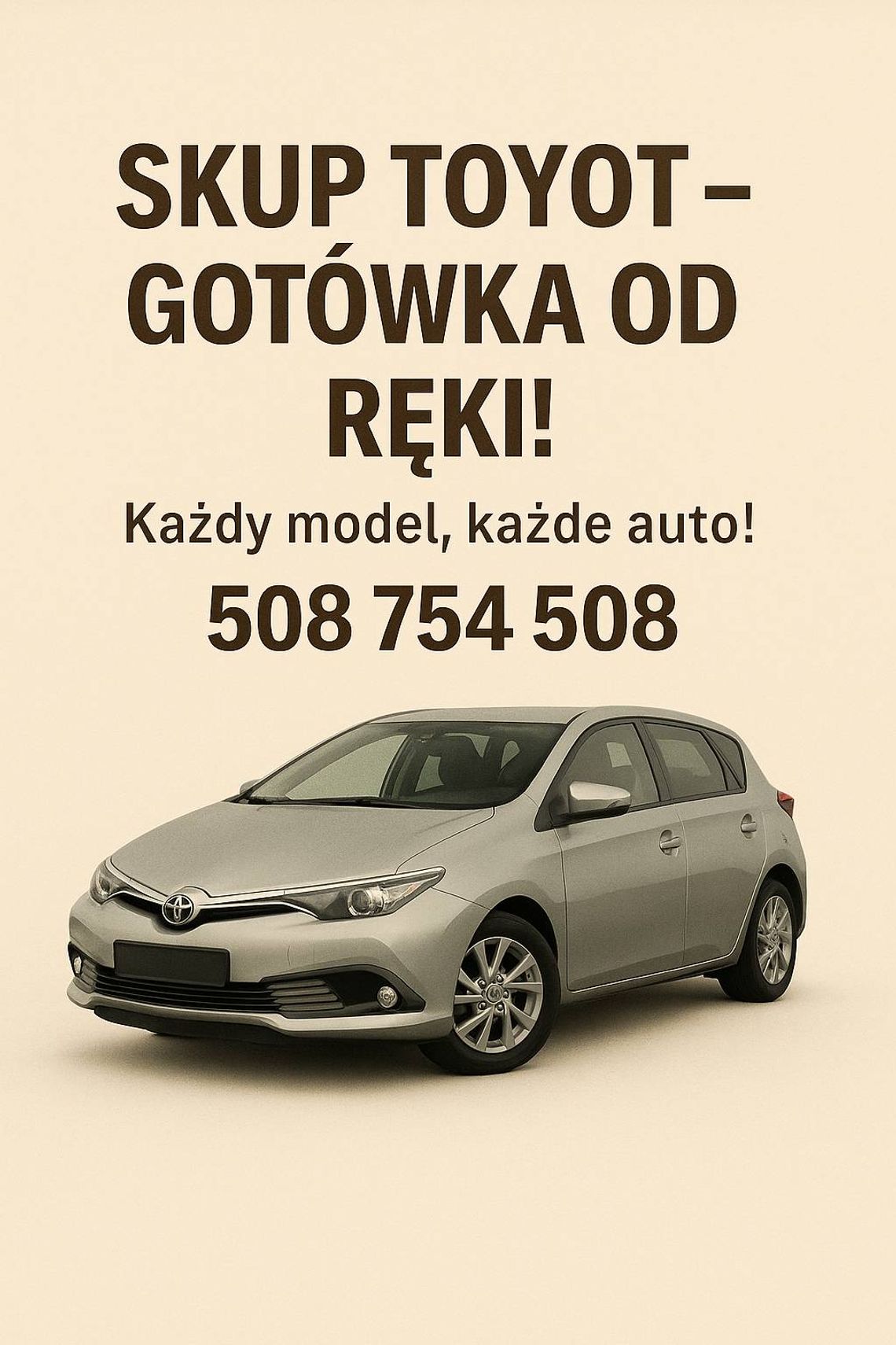 Skup Toyot Tarnów Każdy model, każde auto! Gotówka od ręki! Małopolska