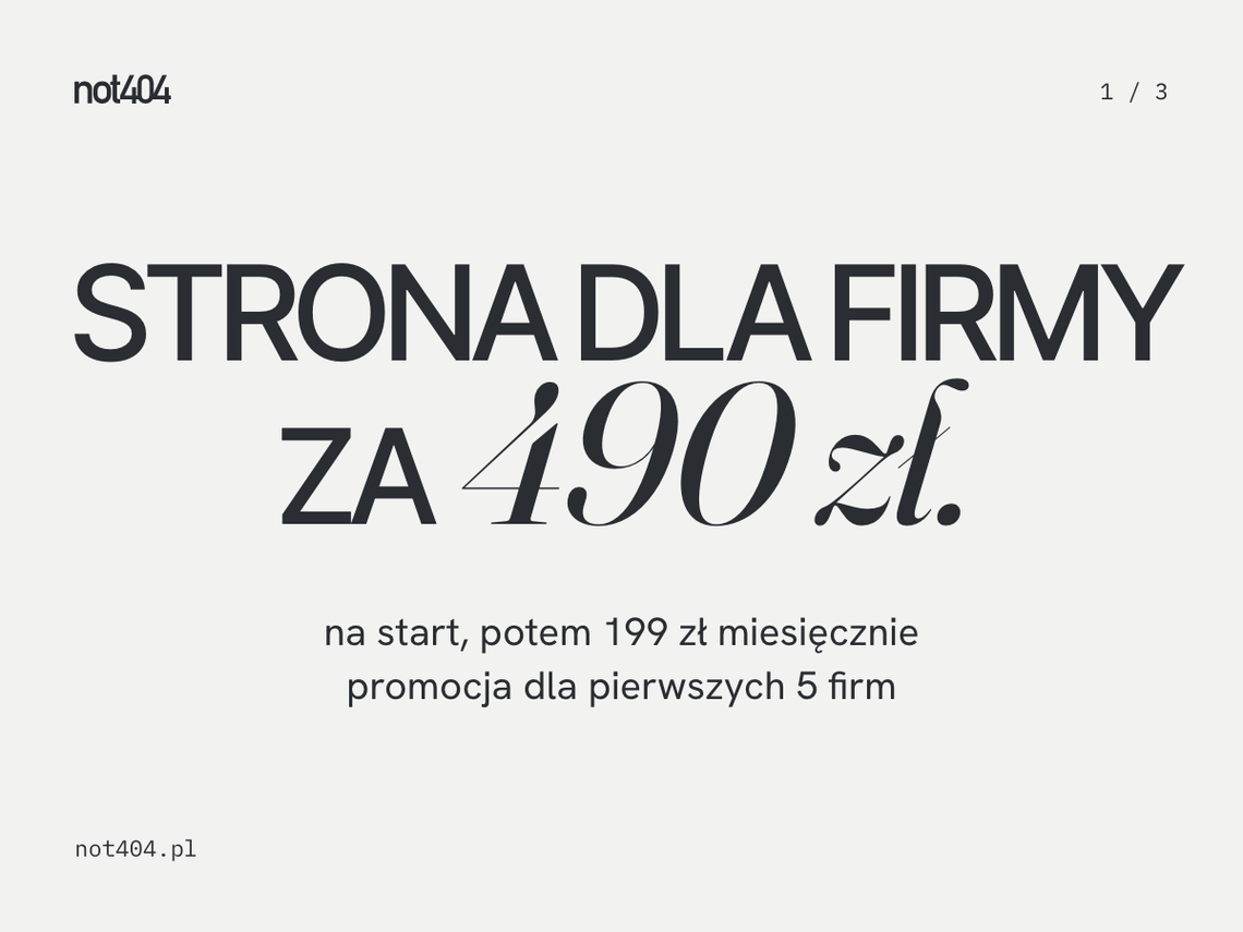 Strona internetowa dla firmy za 490 zł na start Strona internetowa dla firmy za 490 zł na start
