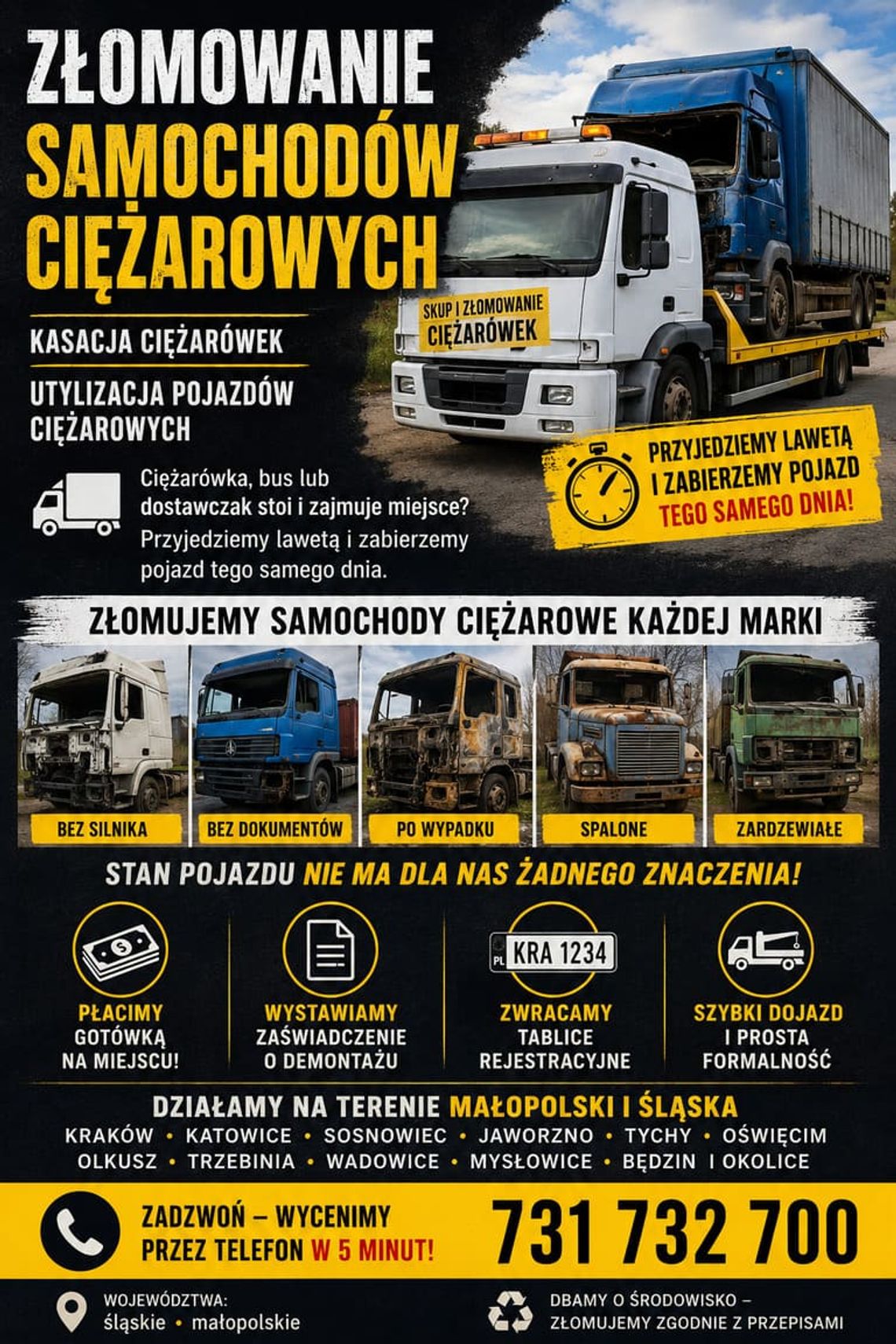 Złomowanie ciężarówek i busów | Skup pojazdów ciężarowych | Kasacja dostawczaków Śląsk i Małopolska Złomowanie ciężarówek i busów | Skup pojazdów ciężarowych | Kasacja dostawczaków Śląsk i Małopolska