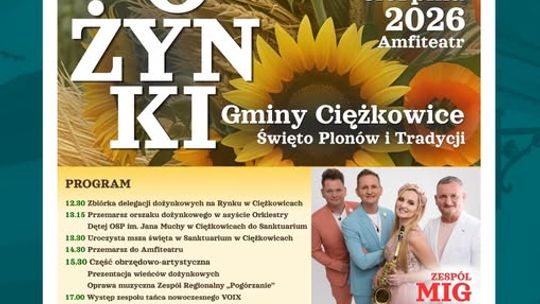 Dożynki Gminy Ciężkowice 2026 – święto plonów, tradycji i wspólnego świętowania!