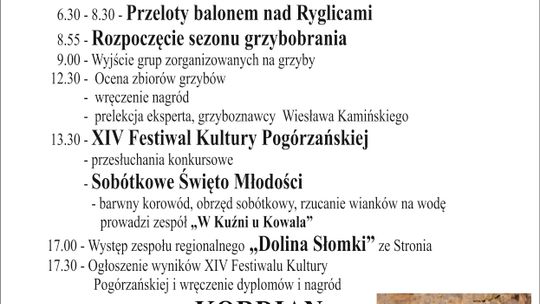 Festiwal Kultury Pogórzańskiej i otwarcie sezonu grzybiarskiego w Ryglicach