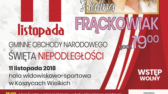 Gmina Tarnów: obchody 11 listopada z koncertem Haliny Frąckowiak