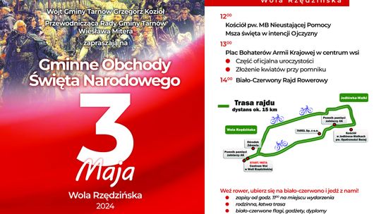 Gmina Tarnów zaprasza na obchody 3 Maja do Woli Rzędzińskiej