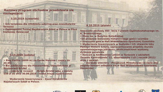 Jubileusz 460-lecia I Liceum Ogólnokształcącego w Tarnowie