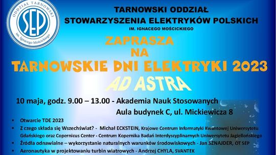 TARNOWSKIE DNI ELEKTRYKI 2023 – Hasło przewodnie: AD ASTRA – DO GWIAZD