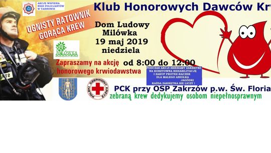 Zapraszamy na akcję poboru krwi oraz zbiórki zakrętek do Milówki