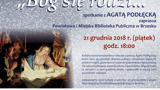 Zapraszamy na kolejne spotkanie poetyckie z Agatą Podłęcką