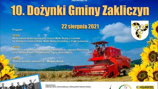 Zaproszenie na 10. Dożynki Gminy Zakliczyn
