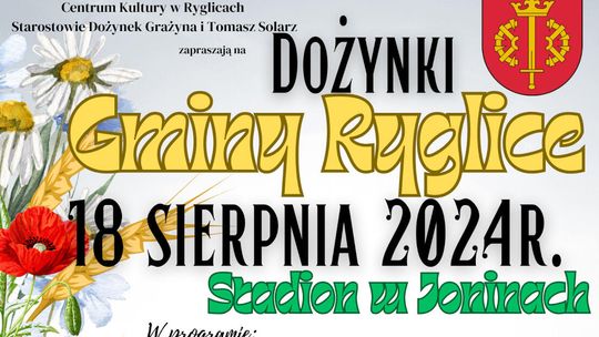 Zaproszenie na Dożynki Gminy Ryglice 2024
