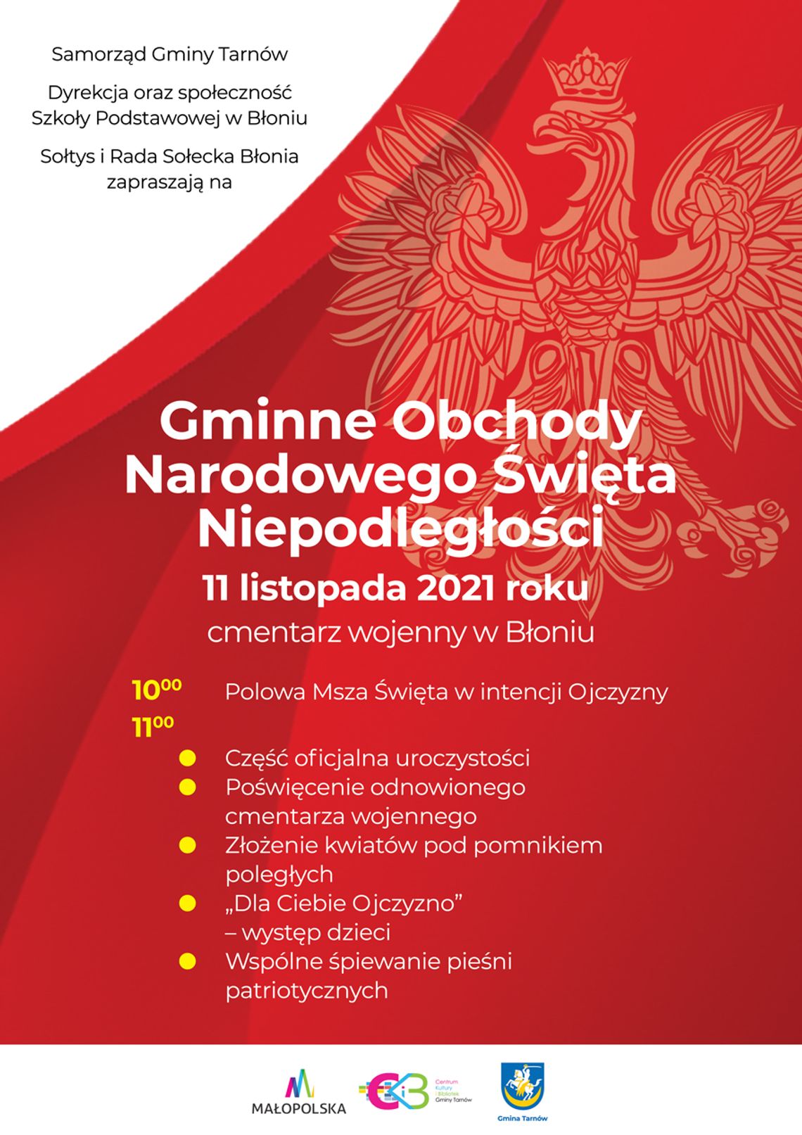 11 Listopada Narodowe Święto Niepodległości w Gminie Tarnów 11 Listopada Narodowe Święto Niepodległości w Gminie Tarnów