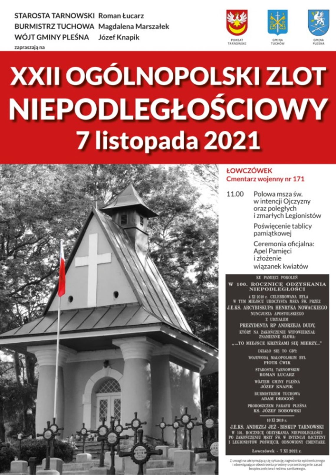 7 listopada podczas XXII Zlotu Niepodległościowego w Łowczówku oddamy hołd Legionistom Polskim 7 listopada podczas XXII Zlotu Niepodległościowego w Łowczówku oddamy hołd Legionistom Polskim