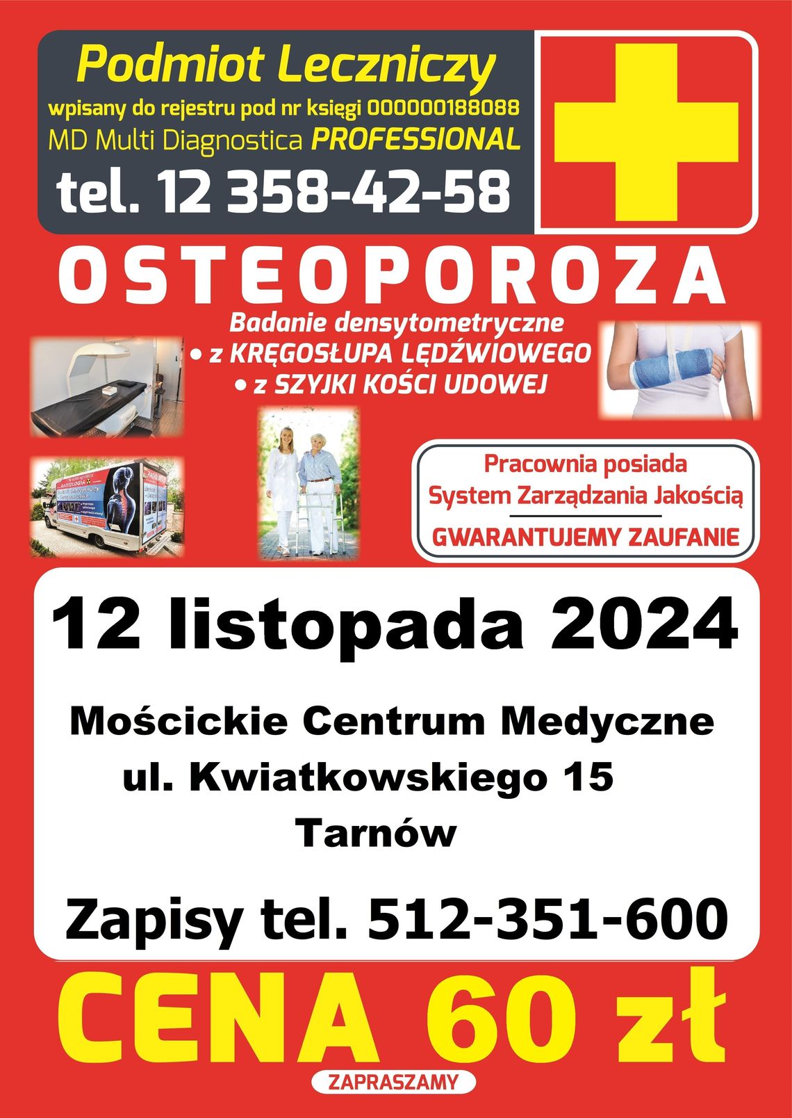 Badanie Osteoporozy w Tarnowie już w przyszłym tygodniu!