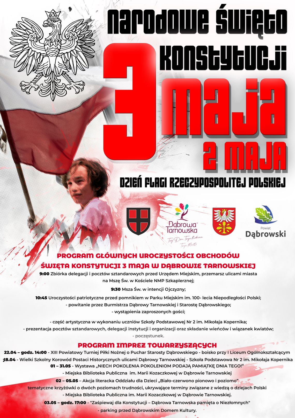 Dąbrowa Tarnowska. Zapraszamy na obchody 232. rocznicy uchwalenia Konstytucji 3 maja Dąbrowa Tarnowska. Zapraszamy na obchody 232. rocznicy uchwalenia Konstytucji 3 maja