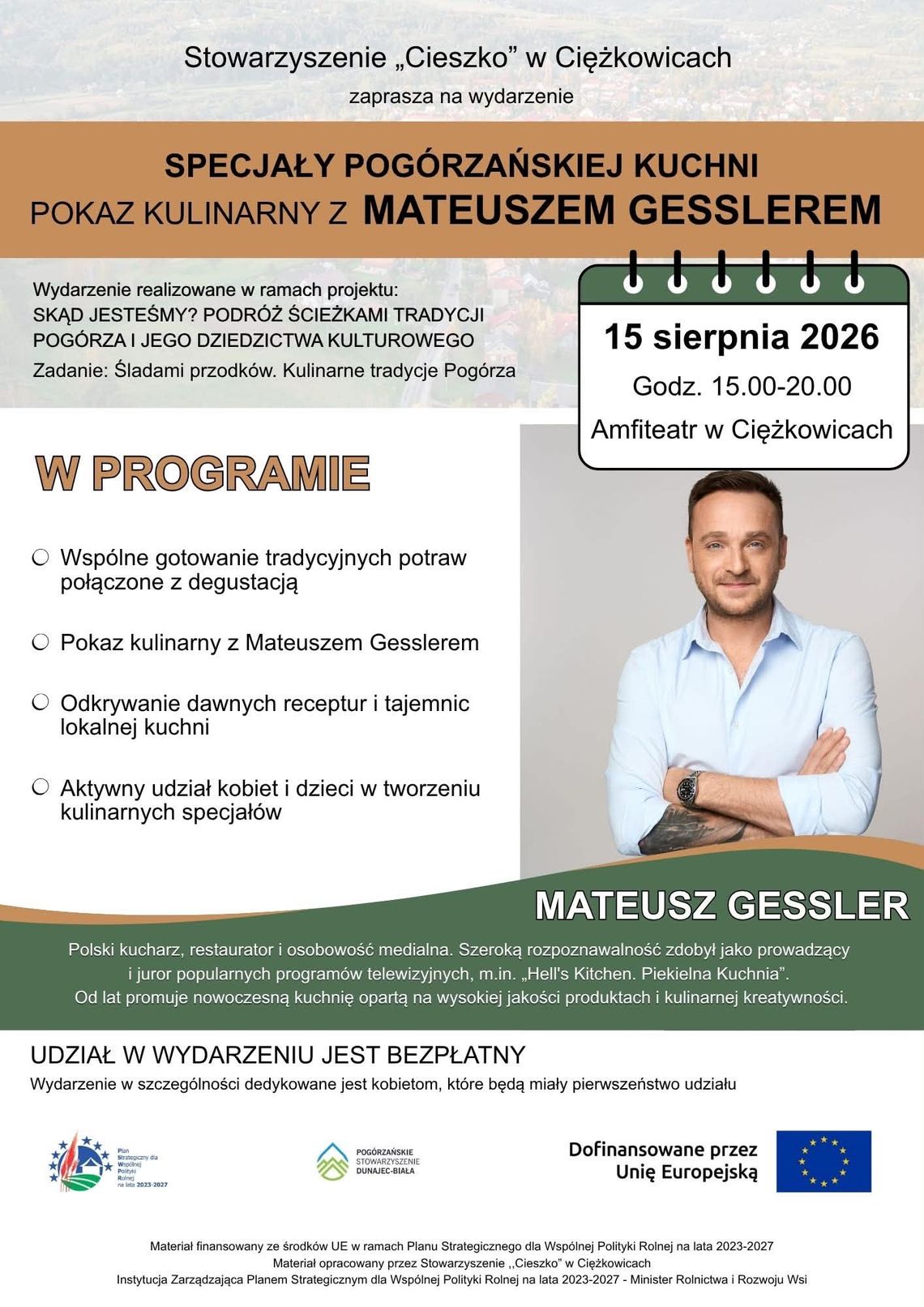 Do Ciężkowic przyjedzie Mateusz Gessler! Do Ciężkowic przyjedzie Mateusz Gessler!